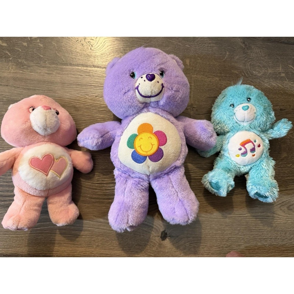 Lot Of 3 - Care Bear Vintage Plush, 1 Talking